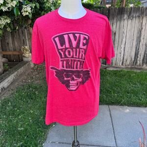 Human Unlimited T Shirt Red Short Sleeve Skull Graphic Live Your Truth Men's XL
